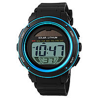 Skmei 1096 синие мужские спортивные часы с солнечной батареей