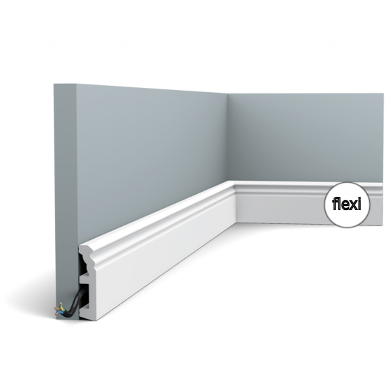 Плінтус підлоговий Orac Decor Axxent SX195F,(8x1,9x200 см),ліпний декор з дюрополімера.