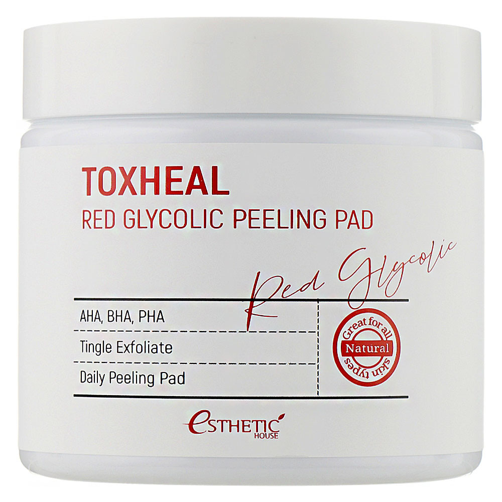 Пілінг-диски з АНА + ВНА + PHA кислотами Esthetic House Toxheal Red Glycolic Peeling Pad 100 шт