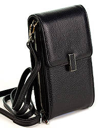 Шкіряна сумка гаманець на шию Eminsa 40241-37-1 з відділенням для телефону