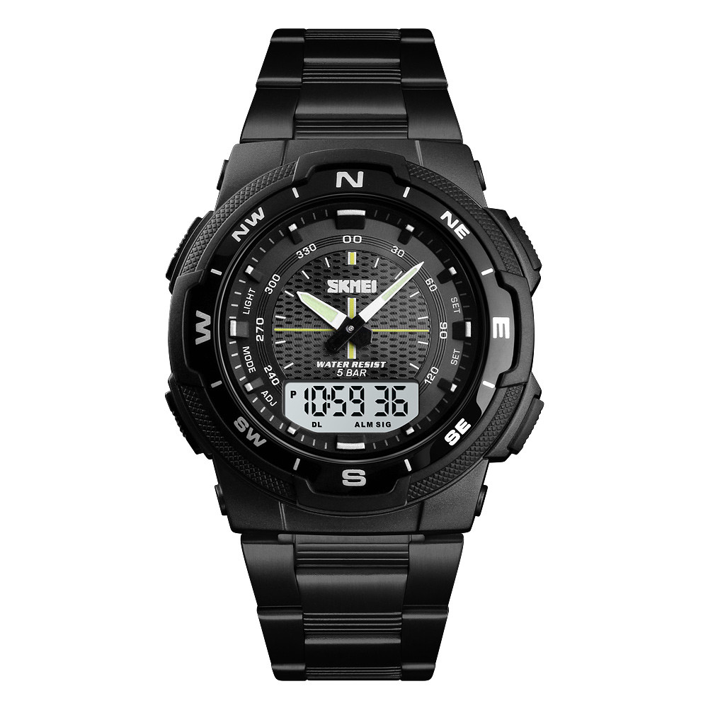 Skmei 1370 marshal чорно-білий чоловічий спортивний годинник