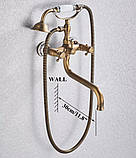 Змішувач для ванни з довгим виливом DECO-4 Бронза, фото 6