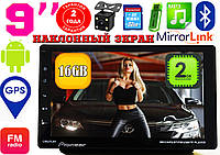 Автомагнитола 1DIN Pioneer 9010A 2/16GB GPS Android 9 съемный экран 9'' КОРЕЯ, Wi-Fi, USB,AUX,Fm