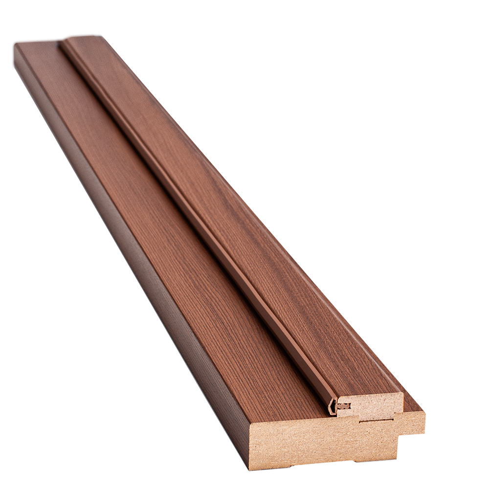 Дверна коробка дерев'яна індивідуальна Екошпон 80х32 мм Вільха 3D (ущільнююча стійка) 34 (78004), фото 1