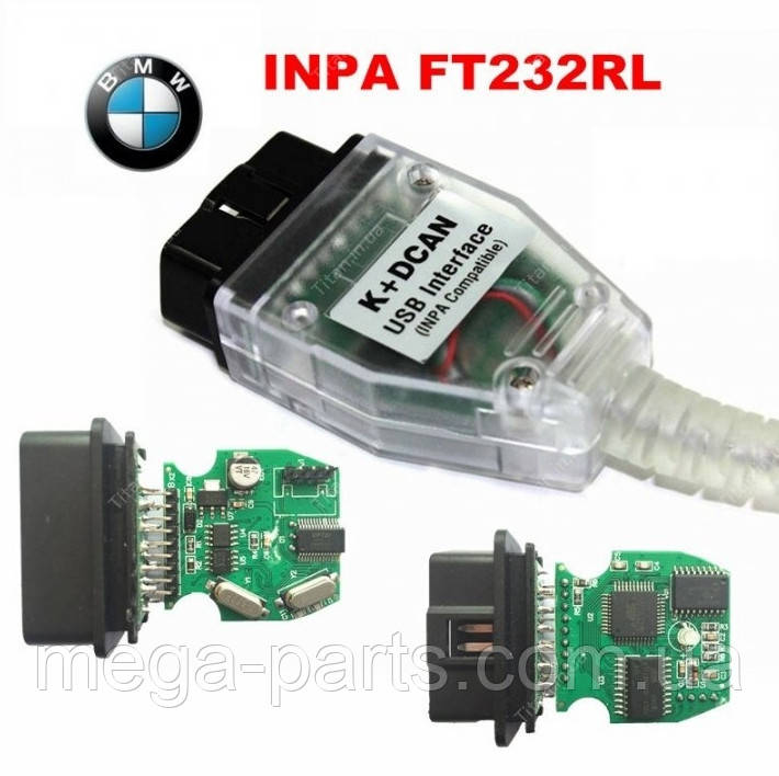 Автосканер для діагностики BMW INPA K+DCAN USB для діагностики автомобілів БМВ, чип FT232RL