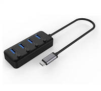 2Е Type-C to 4xUSB3.0, Hub with switch, 0.25 м (2E-W1406)