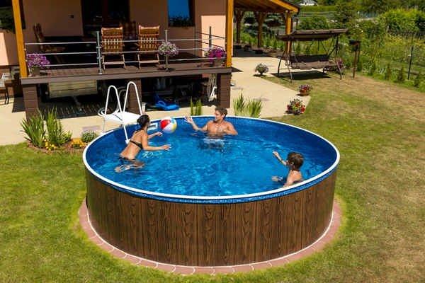 Комплект басейну каркасного Azuro 4.6 х 1.2 м  Wood з пісочним фільтром