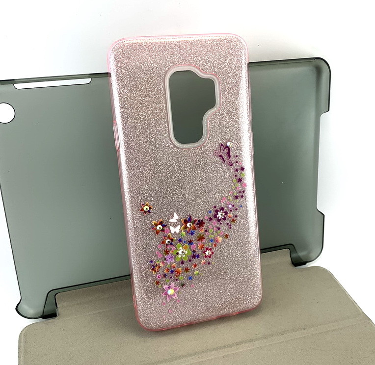Чохол для Samsung galaxy s9 Plus g965 накладка на бампер протиударний Glitter Hoco рожевий з принтом