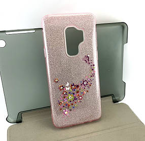 Чохол для Samsung galaxy s9 Plus g965 накладка на бампер протиударний Glitter Hoco рожевий з принтом
