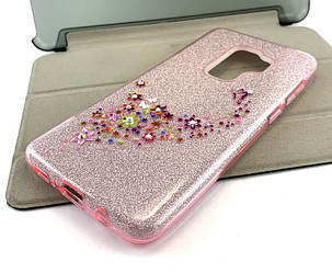Чохол для Samsung galaxy s9 Plus g965 накладка на бампер протиударний Glitter Hoco рожевий з принтом, фото 3