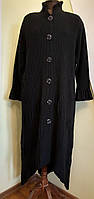 Чорний довгий кардиган жіночий рел'єфної в'язки на гудзиках 54 56 58 60 Darkwin