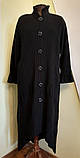 Чорний довгий кардиган жіночий рел'єфної в'язки на гудзиках 54 56 58 60 Darkwin, фото 4