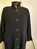 Чорний довгий кардиган жіночий рел'єфної в'язки на гудзиках 54 56 58 60 Darkwin, фото 6