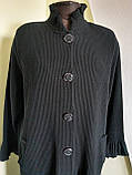Чорний довгий кардиган жіночий рел'єфної в'язки на гудзиках 54 56 58 60 Darkwin, фото 8