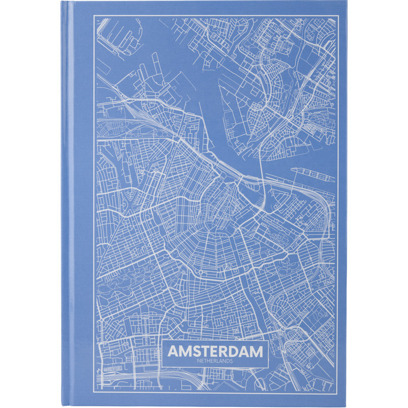 Книга записна А4 Maps Amsterdam, 96арк., Клет., Блакитний