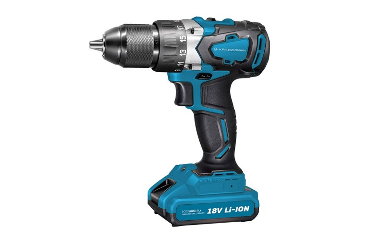 Шурупокрут акумуляторний KRAISSMANN 2000 ABS 18/2 Li Два акумулятори, фото 1