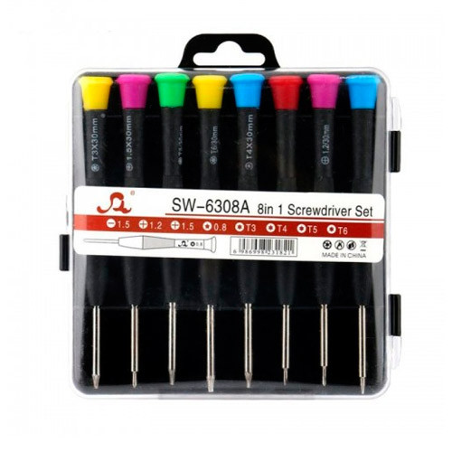 Набір з 8 прецизійних викруток для ремонту електроніки SW-6308A, фото 1