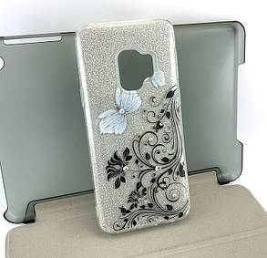 Чохол для Samsung galaxy s9 g960 накладка на бампер протиударний Glitter Hoco сріблястий з принтом, фото 1