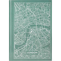 Книга записная А4 Maps London, 96л., Клет., Бирюзовый