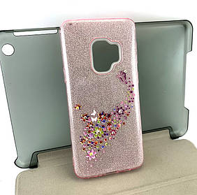 Чохол для Samsung galaxy s9 g960 накладка на бампер протиударний Glitter Hoco рожевий з принтом