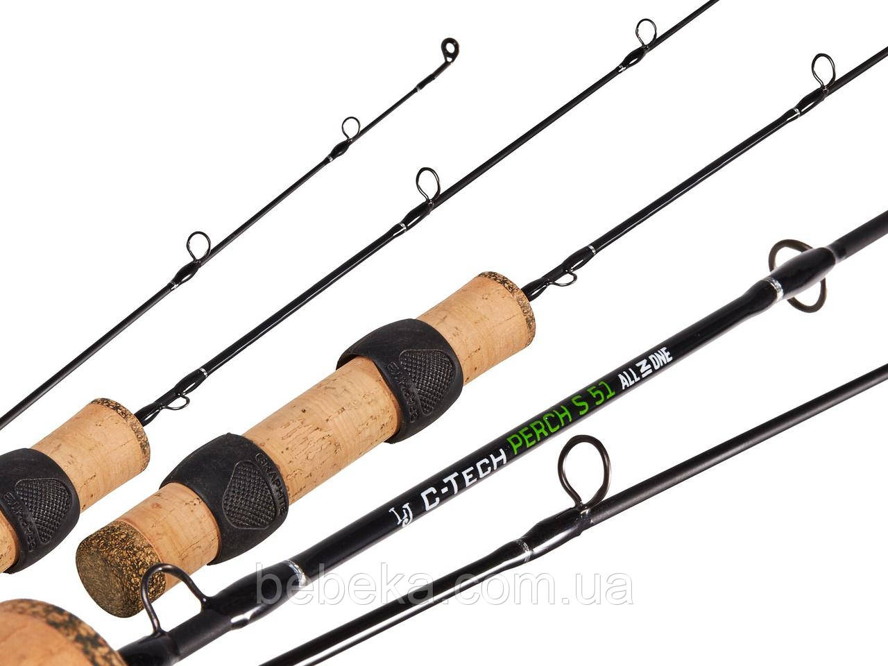 Вудка зимова Lucky John C-Tech ALL-IN-1 PERCH S 51 (графіт) 51см (LJ117-01)