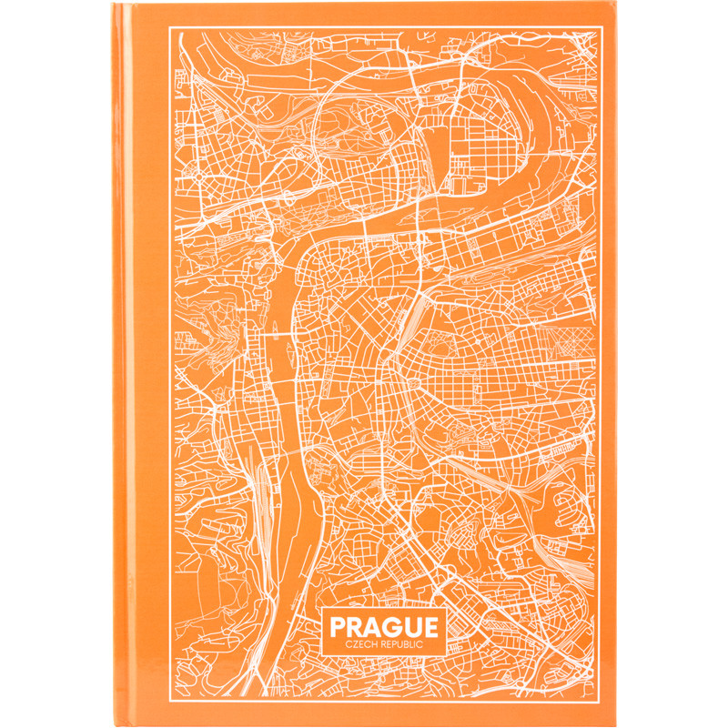 Книга записна А4 Maps Prague, 96арк., Клет., Персиковий AXENT