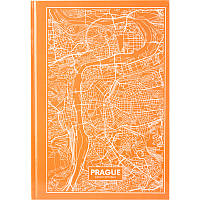 Книга записна А4 Maps Prague, 96арк., Клет., Персиковий AXENT