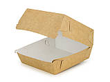 Упаковка для гамбургера Міді буро-біла, 100 шт/уп, 500 шт/ящ., фото 2