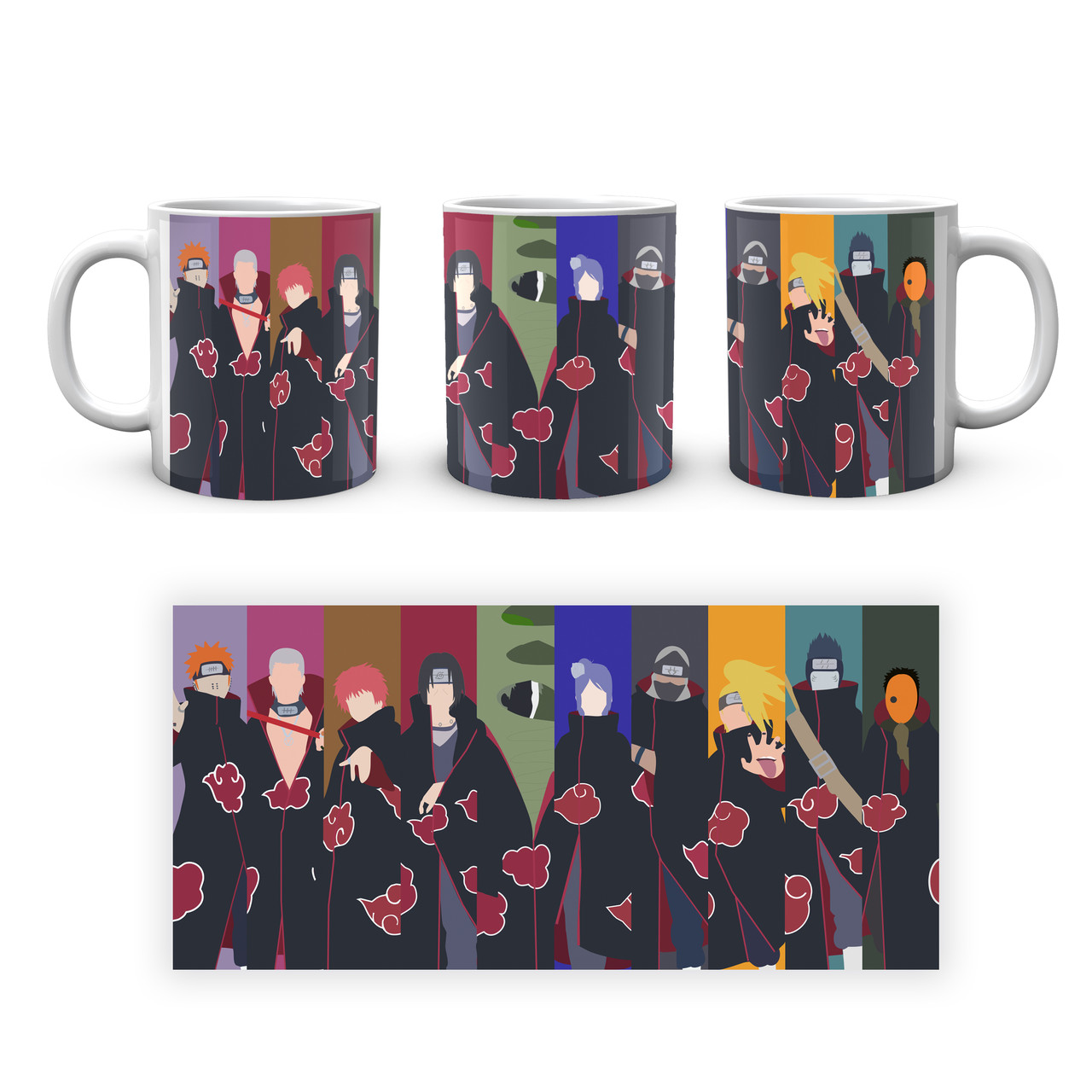 Кухоль Geek Land білий Наруто Naruto Акацукі Силуети NA.02.339, фото 1