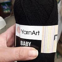 Нитки для в'язання пряжа акрилова дитяча  Baby YarnArt, 100% акрил   50 гр., 150 м,  Чорні