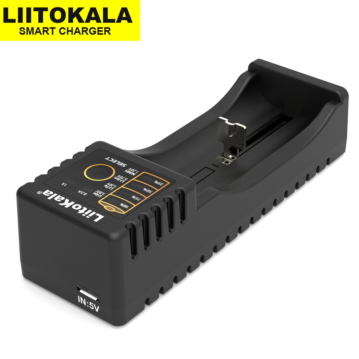 Универсальное зарядное устройство Liitokala Lii-100B, 1 канал, Ni-Mh/Li-ion/Li-Fe, USB, LED - фото 4 - id-p1334548869