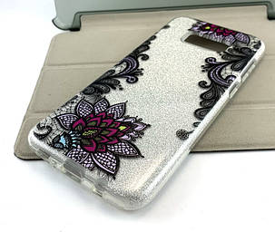 Чохол на Samsung galaxy S8 Plus g955 накладка на бампер захисний силіконовий Glitter срібло з принтом, фото 3