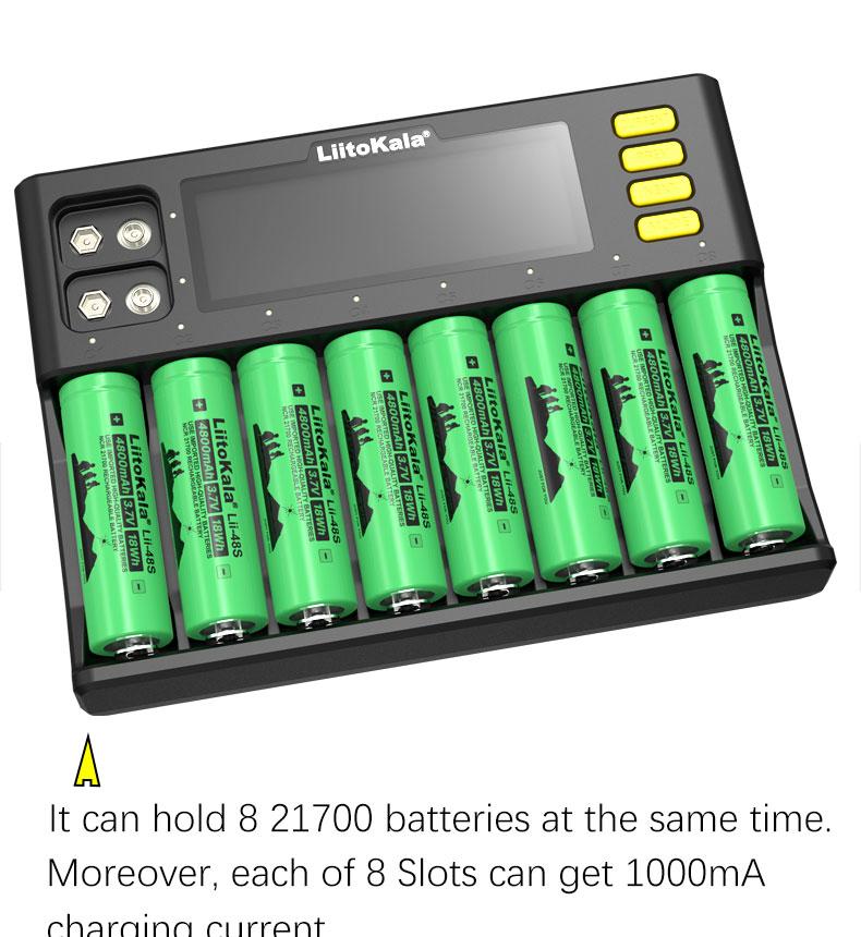 Универсальное зарядное устройство Liitokala Lii-S8, 8 каналов, Ni-Mh/Li-ion/LiFePo4, 220V/12V, LED+LCD - фото 5 - id-p1334558337