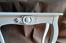 Консольний / туалетний столик з різьбленим декором  Софі, колір білий / слонова кістка, фото 3