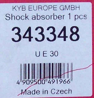 Амортизатор KYB Skoda Octavia/Fabia, Seat Leon/Toledo, Audi A1/A3/TT, VW Bora/Golf/New Beetle 343348, фото 3