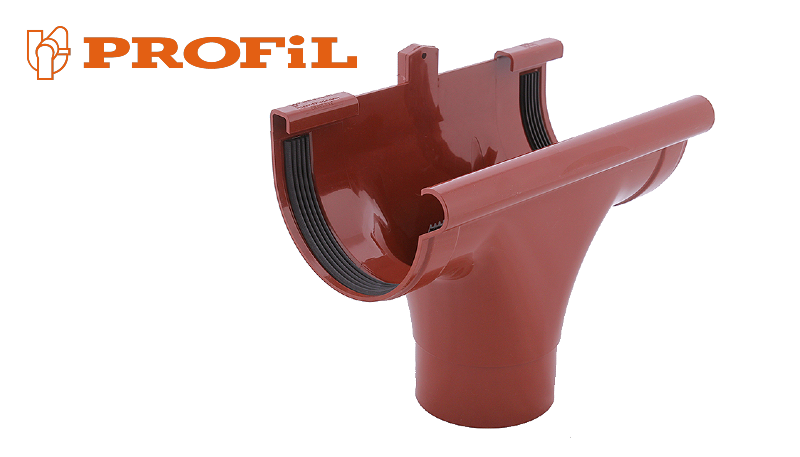 Вирва d.100 Водостічна система Profil 130 (Водосток Профіл) Цегляний, фото 1