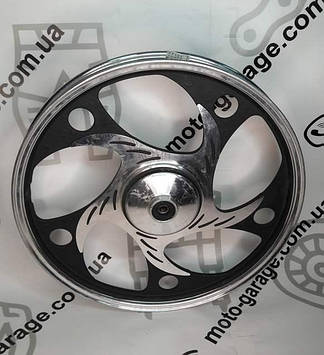 Диск передній литий під барабан 1,4x17 ALPHA чорний (ось 12 мм)