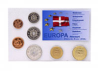 Дания набор из 7 монет 1998-2007 UNC 25, 50 оре, 1, 2, 5, 10, 20 крон в сувенирной упаковке
