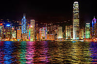 Алмазная Мозаика SHLab Ночной Гонконг Набор Вышивки Камнями SH-18812 30x20 см (Полная Выкладка)