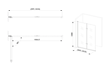 Скляна шторка для ванни AVKO Glass RDW02-J2 100x140 Silver, фото 6