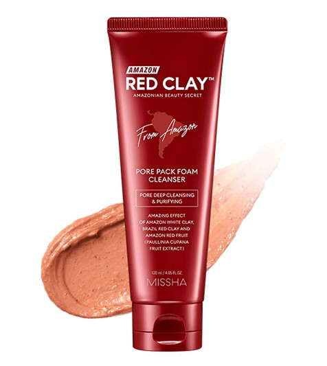 Очисна пінка з глиною Missha Amazon Red ClayTM Pore Pack Foam Cleanser 120 мл