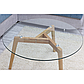 Прозорий журнальний круглий стіл зі скла Signal Oslo L2 80х45см на дерев'яних ніжках для вітальні модерн, фото 3