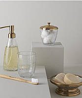 Набор аксессуаров для ванной Wes из стекла и алюминия, золото, 4 предмета