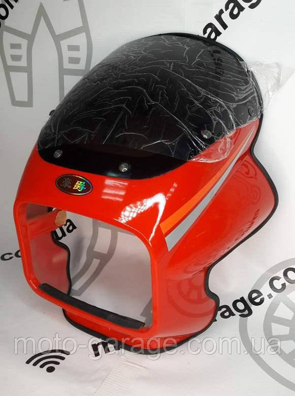 Обтікач фари  VIPER ZS150/125, Musstang MT150-5,  + вітровик, Червоний