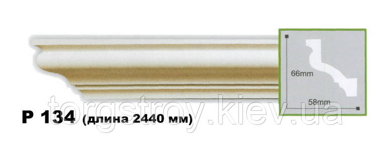 Карниз стельовий гнучкий P134F, довжина 2,00м, Gaudi decor, фото 1