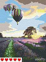 Картина за номерами Лавандове поле, кольорове полотно, 40*50 см, без коробки