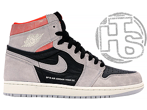 Жіночі кросівки Air Jordan 1 Retro High Neutral Grey Hyper Crimson 555088-018