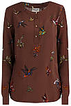 Літня блузка з принтом Finn Flare B19-12028-617 коричнева S, фото 6