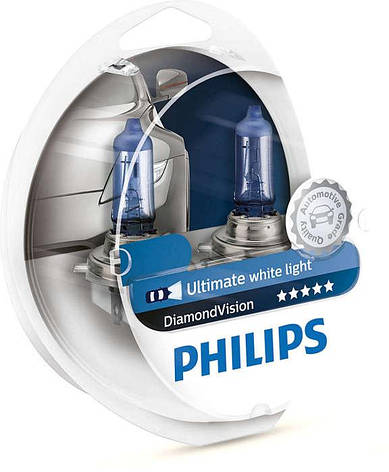 Автомобільні лампи Philips Diamond Vision 5000K Н4 12V 60/55W P43T (комплект 2шт) 12342DV, фото 2