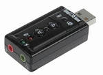 Контроллер USB-sound card (7.1) 3D sound (Windows 7 ready), OEM